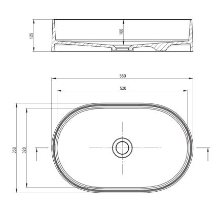 Deante CQS_SU6S - Lavoar pentru blat SILIA 35x55 cm granit/gri metalizat