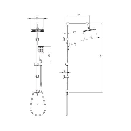 Deante NER_N51K - Set de duș BORO, negru