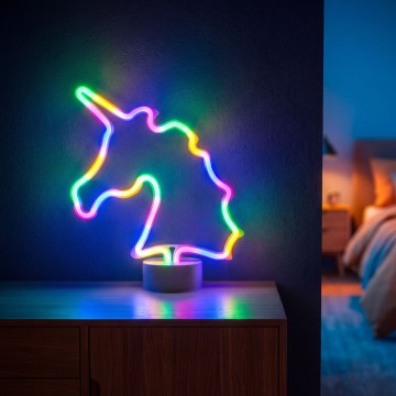 Decor de masă neon LED/2W/3xAA USB unicorn