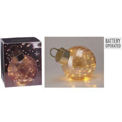 Decorațiune de Crăciun 20xLED/3xAAA Ø 20 cm glob alb cald