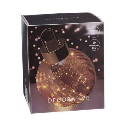 Decorațiune de Crăciun 20xLED/3xAAA Ø 20 cm glob alb cald
