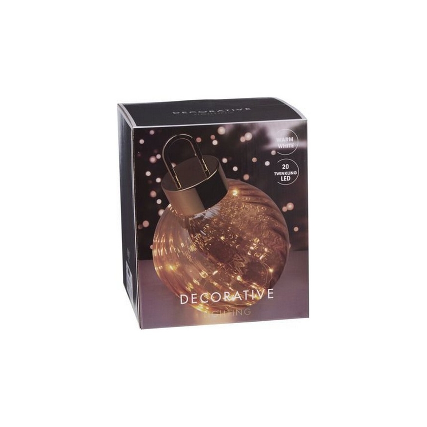 Decorațiune de Crăciun 20xLED/3xAAA Ø 20 cm glob alb cald