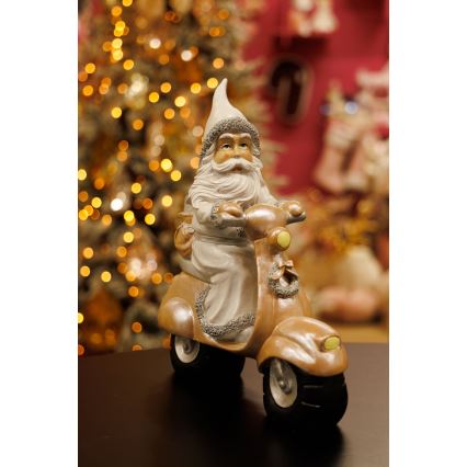Decorațiune de Crăciun 33 cm Moș Crăciun cu motocicletă