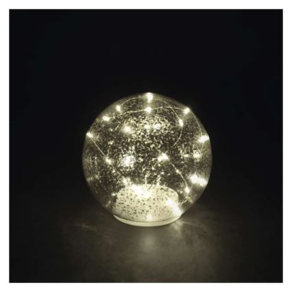 Decorațiune de Crăciun cu LED, 20xLED/3xAA, globuri diam. 15 cm