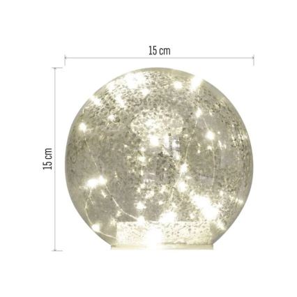 Decorațiune de Crăciun cu LED, 20xLED/3xAA, globuri diam. 15 cm