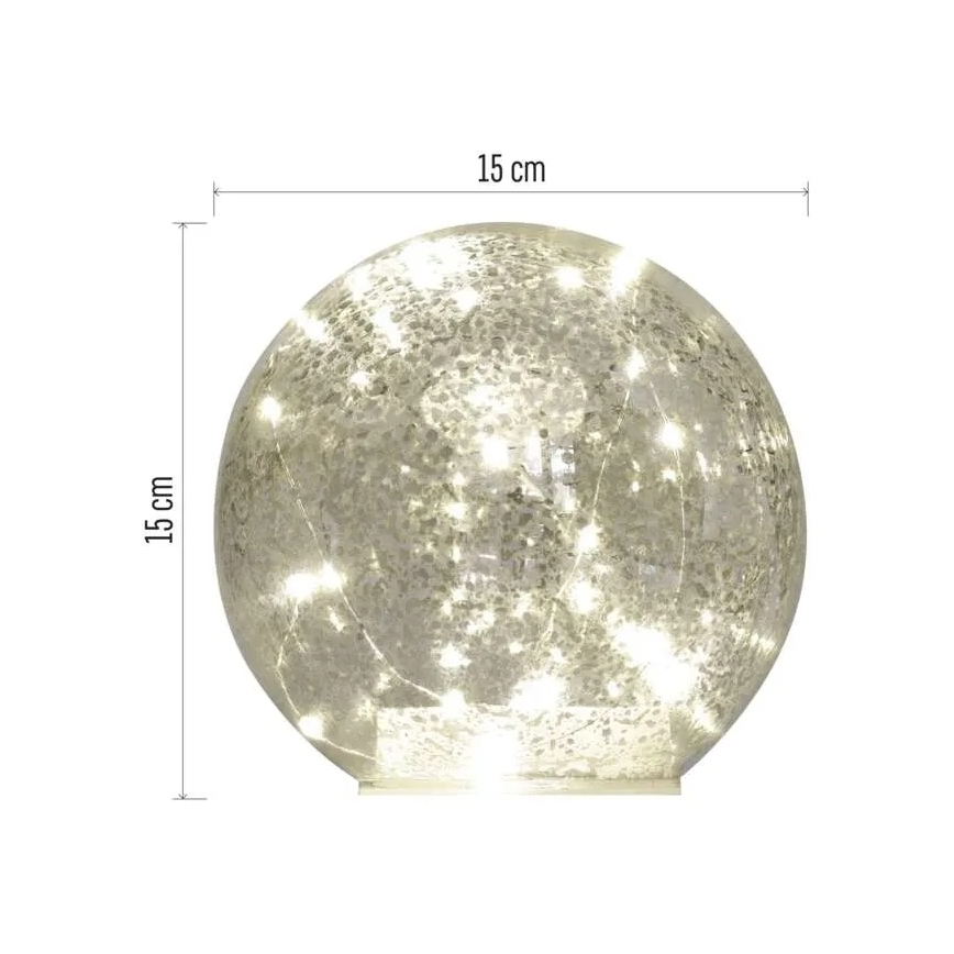 Decorațiune de Crăciun cu LED, 20xLED/3xAA, globuri diam. 15 cm