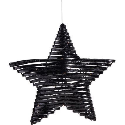 Decorațiune de Crăciun LED 30xLED/3xAA 40 cm alb cald stea/negru