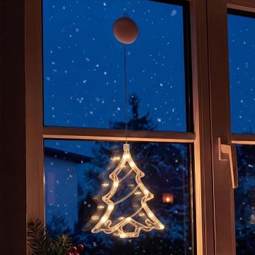 Decorațiune de Crăciun LED/3xAAA, alb cald, brăduț