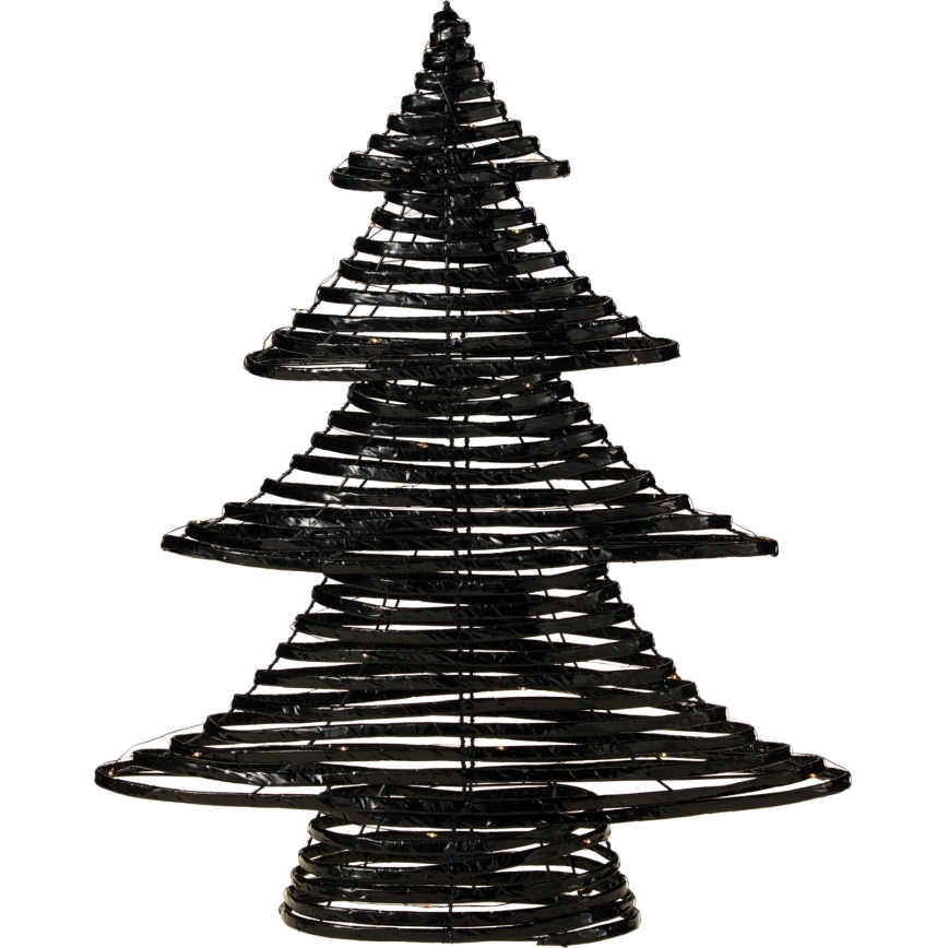 Decorațiune de Crăciun LED 60xLED/3xAA 60 cm lumină albă caldă brad/negru