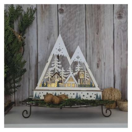 Decorațiune de Crăciun LED, peisaj de iarnă, LED/0,6W/2xAA