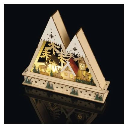 Decorațiune de Crăciun LED, peisaj de iarnă, LED/0,6W/2xAA