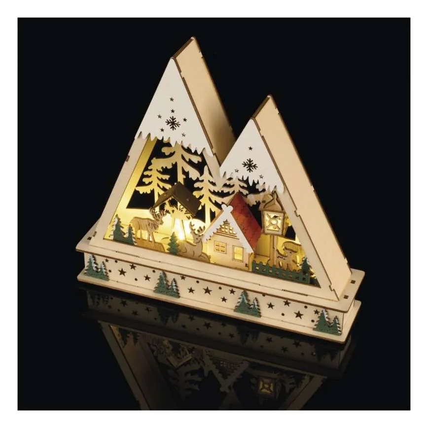 Decorațiune de Crăciun LED, peisaj de iarnă, LED/0,6W/2xAA