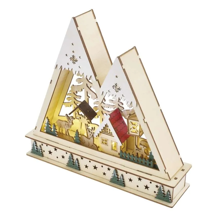 Decorațiune de Crăciun LED, peisaj de iarnă, LED/0,6W/2xAA