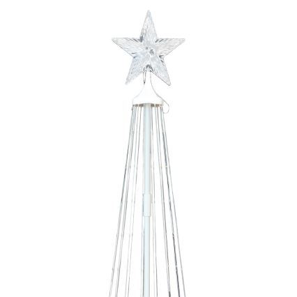 Brad de Crăciun LED RGBW cu reglare a intensității, pentru exterior, 180 cm, 4W, 230V, IP44, cu telecomandă