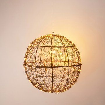 Decorațiune de Crăciun pentru exterior cu LED, 500 LED-uri/230V, diam. 35 cm, IP44, alb cald, glob/negru