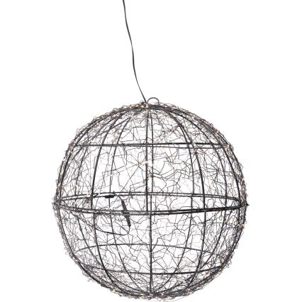Decorațiune de Crăciun pentru exterior cu LED, 500 LED-uri/230V, diam. 35 cm, IP44, alb cald, glob/negru