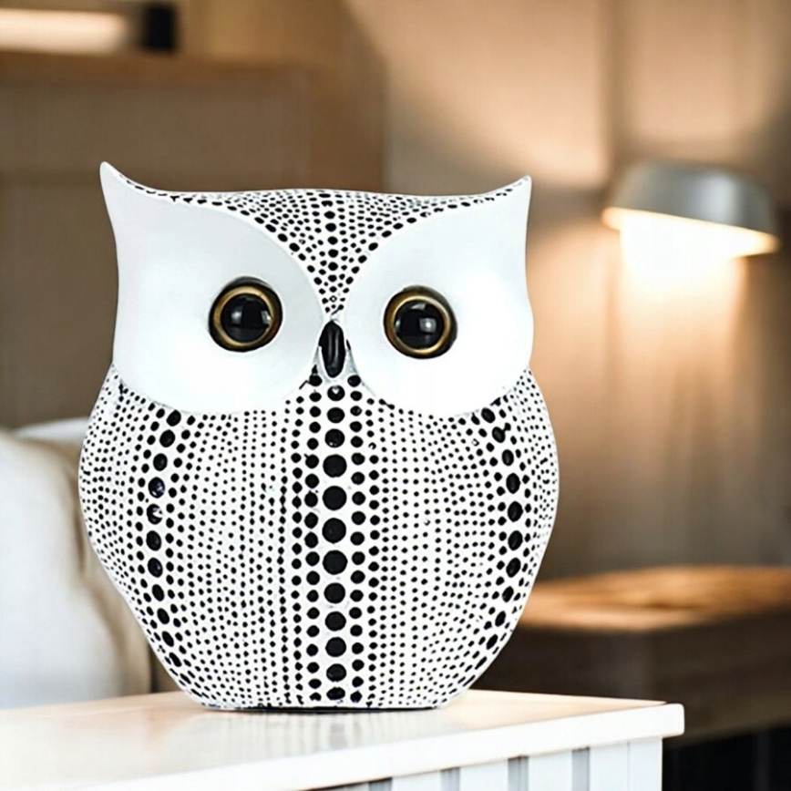 Decorațiune de masă 15 cm, alb/negru