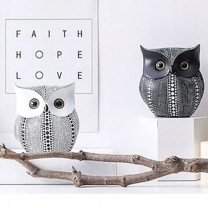 Decorațiune de masă 15 cm, alb/negru