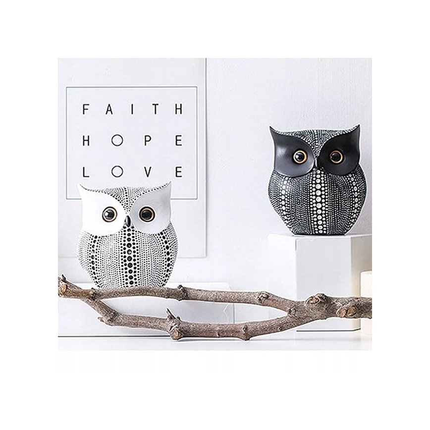 Decorațiune de masă 15 cm, alb/negru