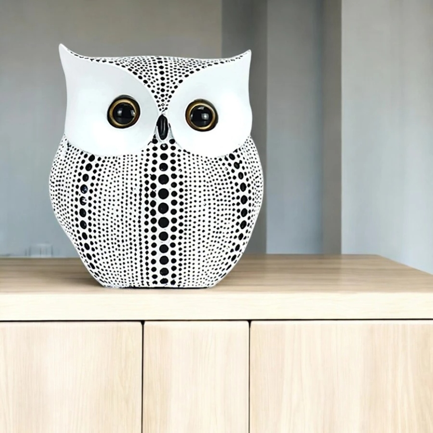 Decorațiune de masă 15 cm, alb/negru