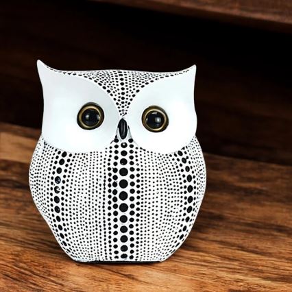 Decorațiune de masă 15 cm, alb/negru