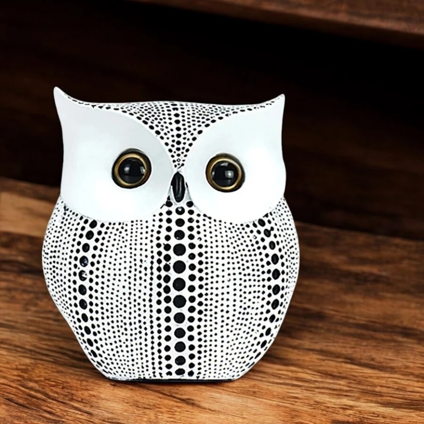 Decorațiune de masă 15 cm, alb/negru