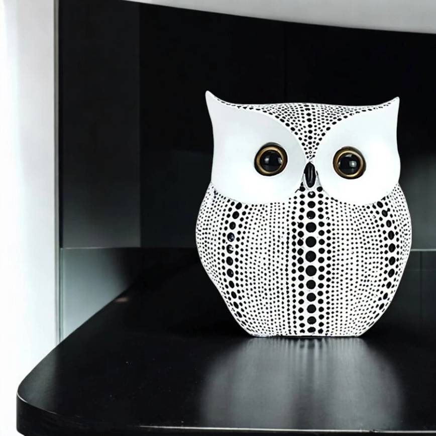 Decorațiune de masă 15 cm, alb/negru