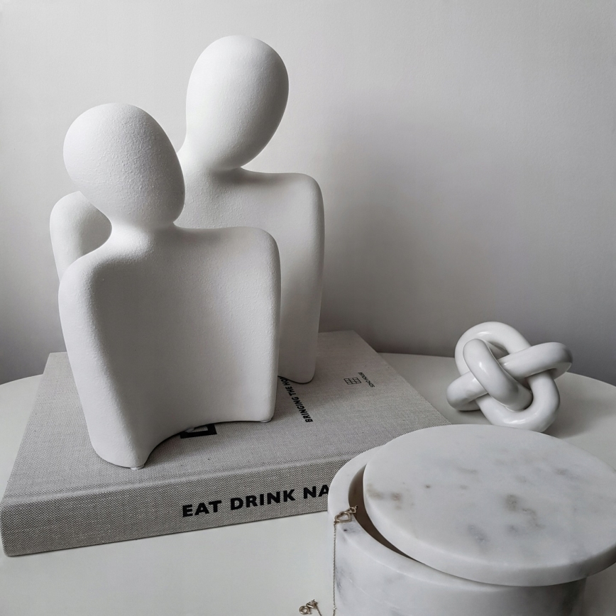 Decorațiune de masă 20 x 5,5 x 14,5 cm, albă