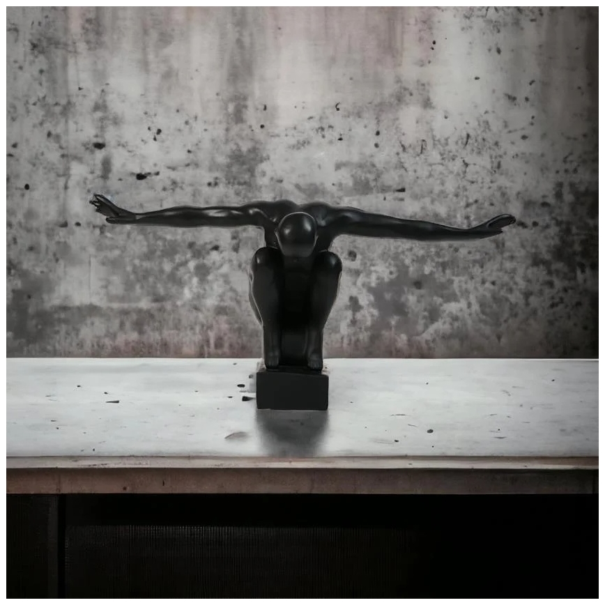 Decorațiune de masă din rășină, 25 x 41 x 20 cm, negru