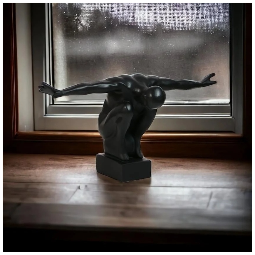 Decorațiune de masă din rășină, 25 x 41 x 20 cm, negru