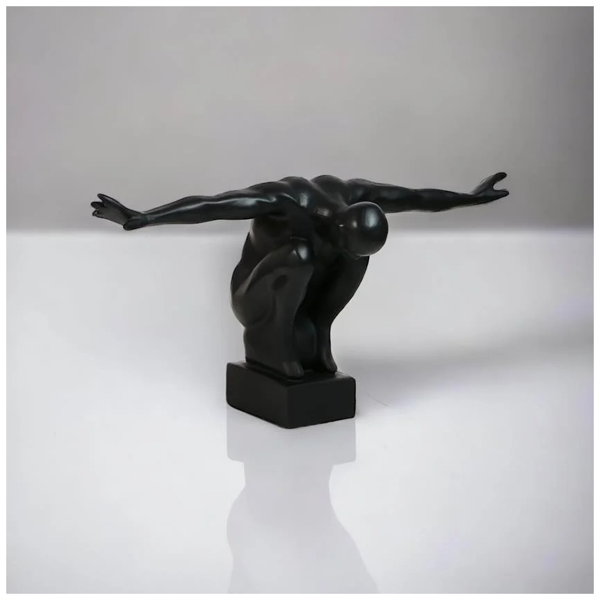 Decorațiune de masă din rășină, 25 x 41 x 20 cm, negru