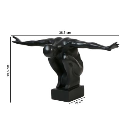 Decorațiune de masă din rășină, 25 x 41 x 20 cm, negru