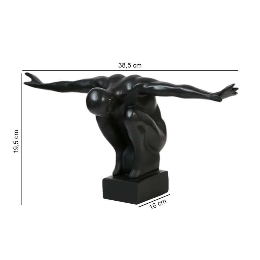 Decorațiune de masă din rășină, 25 x 41 x 20 cm, negru