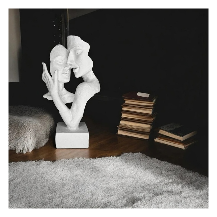 Decorațiune de masă din rășină, 29x9x17 cm, albă