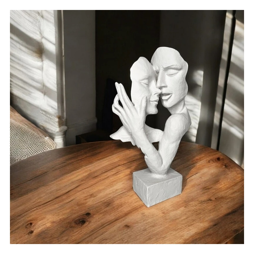 Decorațiune de masă din rășină, 29x9x17 cm, albă