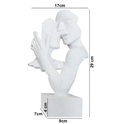 Decorațiune de masă din rășină, 29x9x17 cm, albă