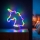 Decorațiune de masă LED în stil neon, unicorn, 2W, alimentare 3xAA sau USB