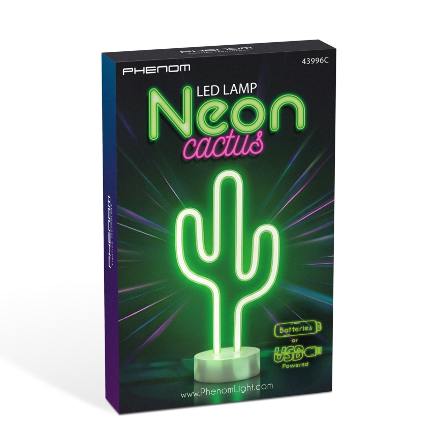 Decorațiune de masă tip neon LED/2W/3xAA USB cactus