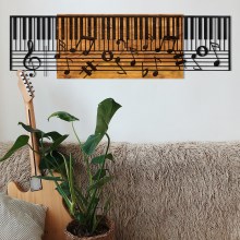 Decorațiune de perete 100x30 cm lemn/metal pian