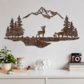 Decorațiune de perete 2 buc. 70x38 metal/maro cerb