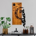 Decorațiune de perete 36x66 cm lemn/metal bufniță