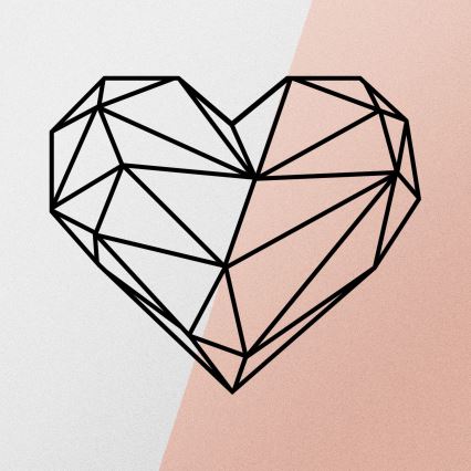 Decorațiune de perete 47x40 cm metal inimă