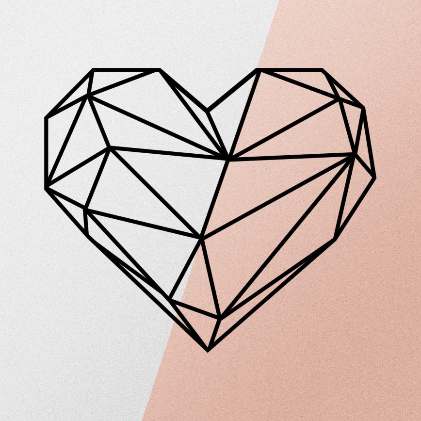 Decorațiune de perete 47x40 cm metal inimă