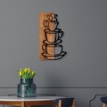Decorațiune de perete 58x34 cm lemn/metal cești