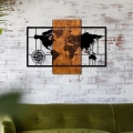 Decorațiune de perete 58x85 cm lemn/metal hartă