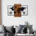 Decorațiune de perete 58x85 cm lemn/metal hartă