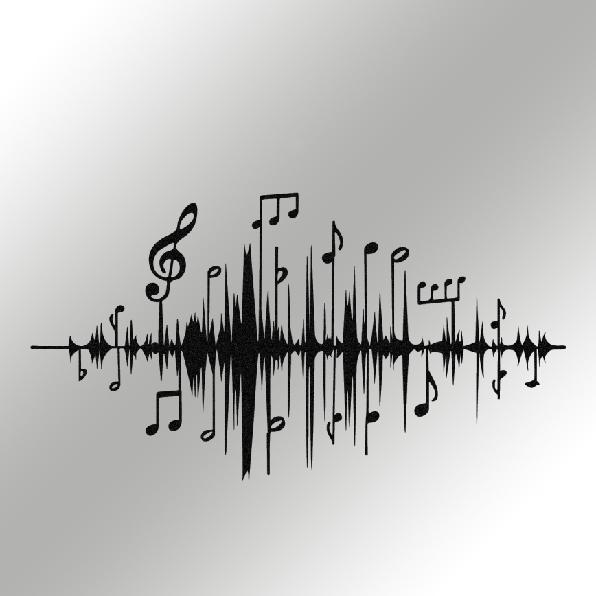 Decorațiune de perete 69x37 cm metal note