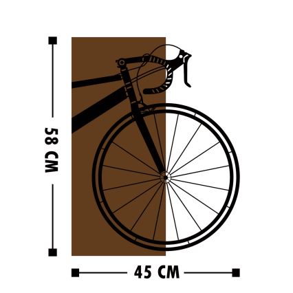 Decorațiune de perete 70x62 cm lemn/metal bicicletă