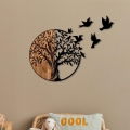 Decorațiune de perete 71x92 cm copac lemn/metal
