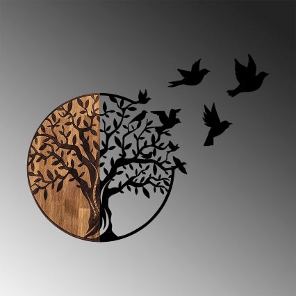 Decorațiune de perete 71x92 cm copac lemn/metal